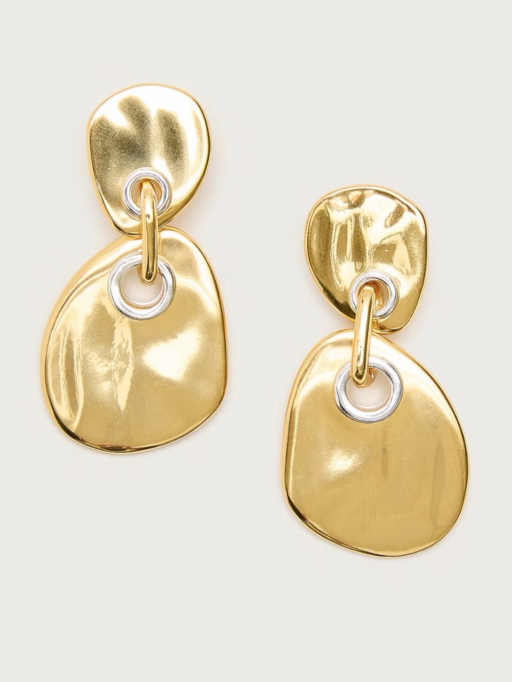 J.Crew. Round grommet drop earrings.Gold.NWT.